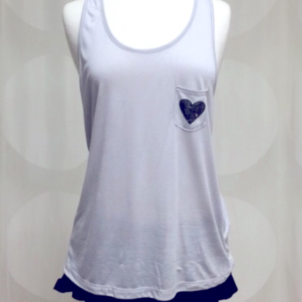 April Spirit Racerback Grapic Tank w Heart Pocket-Size M